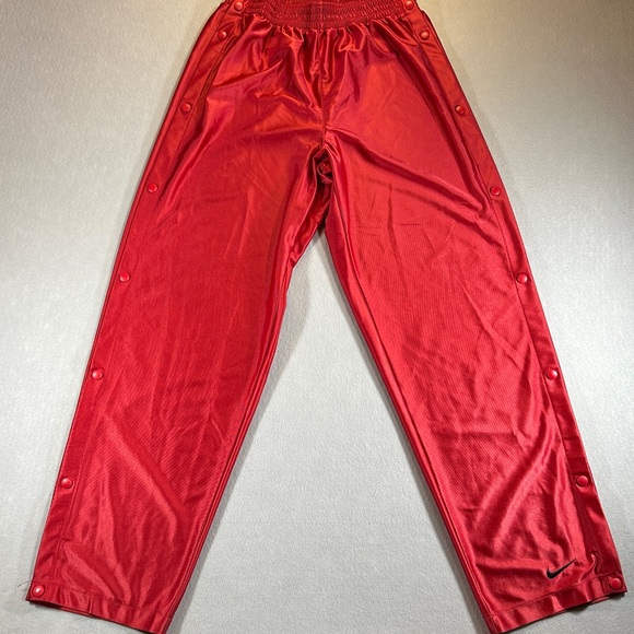 Nike Other - VTG Nike Tearaway Track Pants Men’s L Red Snap Sides Warm Up Basketball Baggy